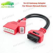 Gateway 16+32 Adapter OBD2 16Pin Cable For Nissan/Renault/Dacia/Sylphy Key Programming Cable Bypass for Autel IM608 IM508