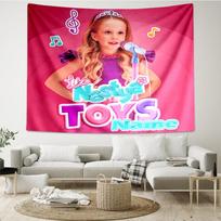 Custom Name Like Nastya Print Tapestry, Backdrop, Easy Setup, Ideal for Bedroom, Office & Living Room, with Aesthetic Wall Hanging Decor. 100cmx150cm