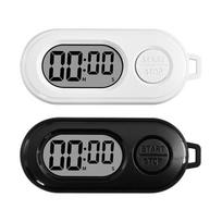 Portable Tiny Stopwatch Timer With Key Fastener For Fitness Studying And Kitchen Timing white