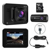 NAVITEL R250 DUAL automobilinis vaizdo registratorius su dviem kameromis, Full HD ir 64GB kortele