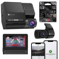 Automobilinė kamera NAVITEL RS985 su 4K UHD įrašymu, GPS, Wi-Fi ir 128GB atminties kortele