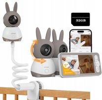 Elektroninė kūdikio auklė ieGeek su 2 kameromis, Wi-Fi, HD ir 5 colių LCD ekranu