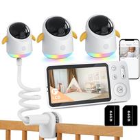 Išmanioji kūdikio auklė ieGeek su Wi-Fi, HD kamera, LCD ekranu ir termometru