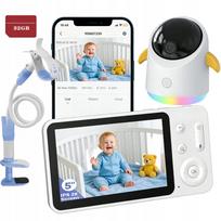 Elektroninė kūdikio auklė ieGeek su Wi-Fi kamera, HD vaizdu, LCD ekranu ir 3000 mAh akumuliatoriumi