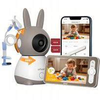 Elektroninė kūdikio auklė su Wi-Fi, LCD ekranu, kamera ir termometru