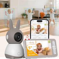 Kūdikio monitorius su kamera, 5 colių LCD ekranu ir Wi-Fi