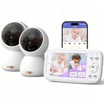 Elektroninė kūdikio auklė Boifun su 2 kameromis, 4 colių LCD ekranu, naktiniu režimu ir monitoriumi