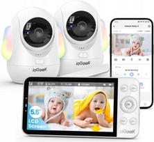 Elektroninė kūdikio auklė ieGeek su 2 kameromis, 5,5 col. LCD ekranu ir Wi-Fi