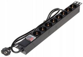Maitinimo šakotuvas PD-8/RACK-N, 8 lizdai, skirtas 19 colių RACK spintai