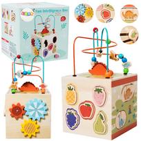 Medinis Montessori Lavinamasis Kubas su 5 Žaidimo Paviršiais