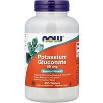 NOW Foods, Kalio gliukonatas, 99 mg, 250 tablečių