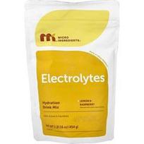 Micro Ingredients, Elektrolitų milteliai, citrinų ir aviečių skonio, 454 g