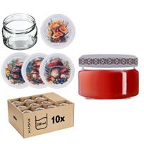 KADAX Denia konservavimo stiklainiai 250ml 10vnt 82mm + dangtelis "Grybų mišinys"