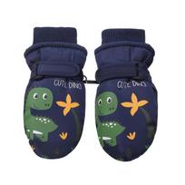 Neperšlampamos žieminės pirštinės vaikams be Snazzy RN-016, DINO, tamsiai mėlynos, 12 cm