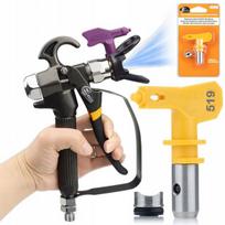 Dažymo pistoletas Rosfix TurboJet TJ1 – Ergonomiškas, Komplektas su 519 antgaliu, Nerūdijantis plienas