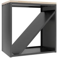 Malkų stovas patalpoms, 2 viename, metalinis ir eglės medienos, juodas, 100 kg