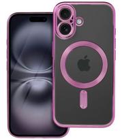 Rožinis / skaidrus dėklas Apple iPhone 16 telefonui "Electro Mag Cover"