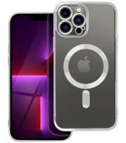 Sidabrinės spalvos / skaidrus dėklas Apple iPhone 13 Pro Max telefonui "Electro Mag Cover"