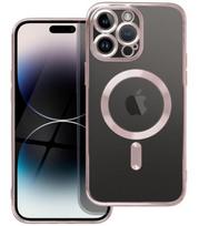 Rausvai auksinės spalvos / skaidrus dėklas Apple iPhone 14 Pro Max telefonui "Electro Mag Cover"