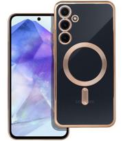 Auksinės spalvos / skaidrus dėklas Samsung Galaxy A55 telefonui "Electro Mag Cover"