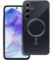 Juodas / skaidrus dėklas Samsung Galaxy A55 telefonui "Electro Mag Cover"