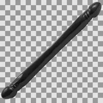 Doc Johnson Double Header dvigubas dildo, lygus, 45 cm, juodas