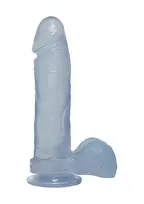 Doc Johnson Crystal Jellies realistinis dildo su siurbtuku, skaidrus, 20 cm