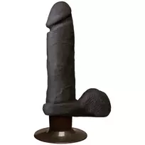 Doc Johnson ULTRASKYN dvigubo tankio realistinis vibratorius su siurbtuku, 15 cm