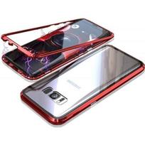 Samsung Galaxy S8 dėklas - PHONILLICO - Pilna Metalinė Apsauga - Raudonas - Magnetinis Dėklas 2 Dalių