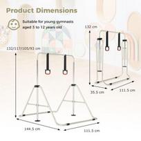 Gimnastikos skersinis, 111.5x144.5x132 cm, smėlio spalvos, metalas