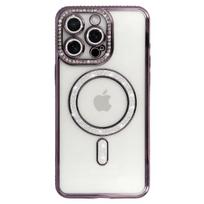 Telefono dėklas Bling Magsafe, Iphone 15 Pro, violetine