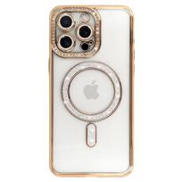 Telefono dėklas Bling Magsafe, Iphone 15 Pro, auksine