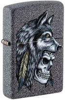 Žiebtuvėlis Zippo 29863 Wolf Skull Feather Design
