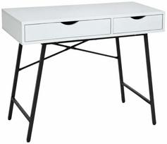 Rašomasis stalas su stalčiais Akord Furniture Factory Rax, 100 cm x 48 cm, 80.5 cm, balta sp.