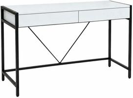 Rašomasis stalas su stalčiais Akord Furniture Factory Loft Pure, 124 cm x 50 cm, 80 cm, balta sp.