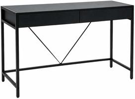 Rašomasis stalas su stalčiais Akord Furniture Factory Loft Pure, 124 cm x 50 cm, 80 cm, juoda sp.
