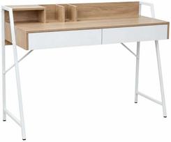 Rašomasis stalas su stalčiais Akord Furniture Factory Orix, 124 cm x 48 cm, 91.5 cm, balta sp./sonoma ąžuolo sp.