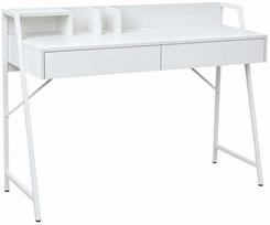 Rašomasis stalas su stalčiais Akord Furniture Factory Orix, 124 cm x 48 cm, 91.5 cm, balta sp.
