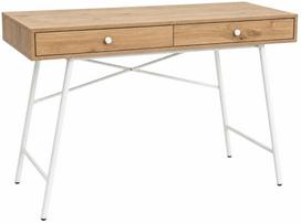 Rašomasis stalas su stalčiais Akord Furniture Factory Skandia, 120 cm x 50 cm, 80.5 cm, balta sp./artisan oak sp.