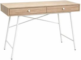 Rašomasis stalas su stalčiais Akord Furniture Factory Skandia, 120 cm x 50 cm, 80.5 cm, balta sp./sonoma ąžuolo sp.