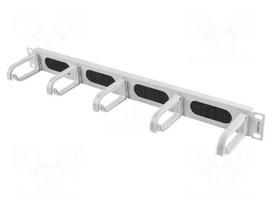 Cable organizer | 1U | grey | Standard: 19"