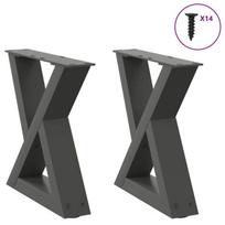 Kavos staliuko kojelės 2 vnt antracitas 30x(30-31,3) cm plienas