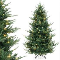 Dirbtinė eglutė, 210 cm, 340 šiltos baltos spalvos LED lempučių – žalia