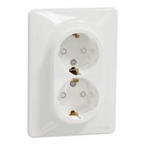 Rozete SDD311221 2P+E schuko 16A balta