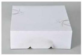Multi tortų dėžutė su atlenkiamu dangteliu S-Line 230x230x80 mm kartoninė be langelio balta/pilka 100 vnt./kartoninėje dėžėje
