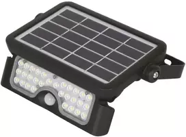 5W LED prožektorius su saulės baterija ir judesio davikliu MHC, juodas, 4000K