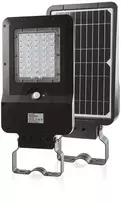 15W LED gatvės šviestuvas su saulės baterija ir judesio davikliu, juodas, 4000K