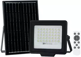 Pakabinamas šviestuvas 100W LED prožektorius su saulės baterija NORLA, juodas, 4000K