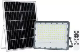 Pakabinamas šviestuvas 300W LED prožektorius su saulės baterija TIARA, pilkas, 4000K