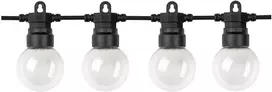 20 LED lempučių girlianda, 10m, 2700K, IP65, su saulės baterija, skaidrus stiklas